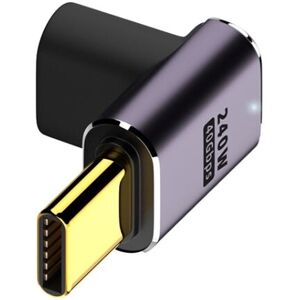 Shoppo Marte 240W USB-C/Type-C Female to USB-C/Type-C Male 40Gbps Up and Down Bend Adapter with Light