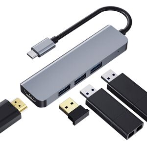 Shoppo Marte 2008N 4 In 1 USB 3.0 x3 + HDMI Multi-function Intelligent Type-C / USB-C HUB Docking Station