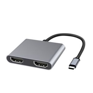 Shoppo Marte 2 in 1 Multifunction USB-C / Type-C to Dual HDMI HUB Docking Station (Grey)