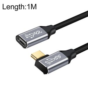 Shoppo Marte 1m 10Gbps USB-C / Type-C Female to Male Elbow Charging Data Transmission Extension Cable