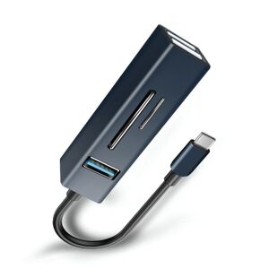 Shoppo Marte 15102 5 in 1 USB-C / Type-C to USB3.0 + SD / TF Card Reader HUB Adapter (Blue)