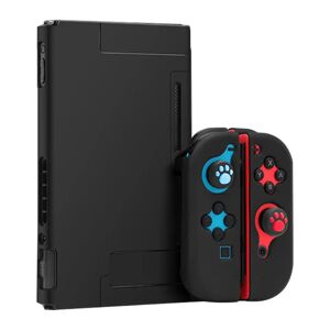 MOBILCOVERS.DK Nintendo Switch / OLED Silikone Cover Sæt - Sort