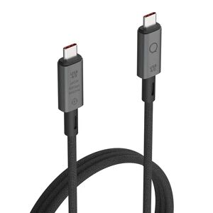 LINQ byELEMENTS USB-C til USB-C Pro Kabel - 240W PD & 8K/60Hz - 1 m - Grå / Sort