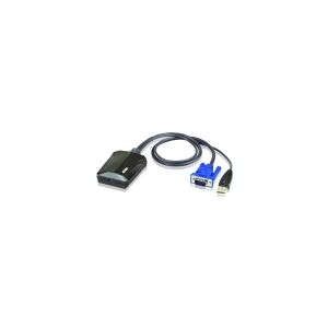 ATEN Technology ATEN CV211, VGA, Sort, Blå, USB Type A + VGA, USB Mini Type B, Hanstik, Hunstik