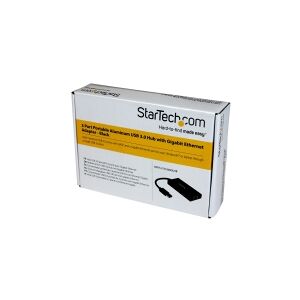 StarTech.com USB 3.0 Hub with Gigabit Ethernet Adapter - 3 Port - NIC - USB Network / LAN Adapter - Windows & Mac Compatible (ST3300GU3B) - Hub - 3 x SuperSpeed USB 3.0 + 1 x 10/100/1000 - desktop - for P/N: PEXUSB3S2EI, PEXUSB3S42, PEXUSB3S7, SVA5H2NEUA