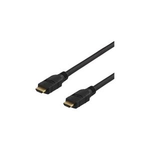 DELTACO Prime HDMI-3100 - HDMI-kabel med Ethernet - HDMI han til HDMI han - 10 m - sort - 4K support, aktiv