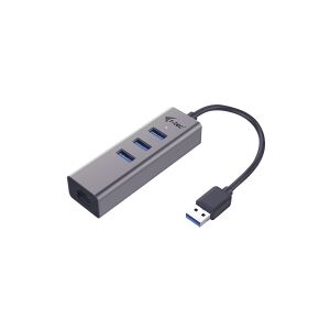 i-Tec USB 3.0 Metal 3-Port - Hub - 3 x SuperSpeed USB 3.0 + 1 x 10/100/1000 - desktop