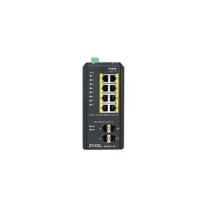 ZyXEL Communications Zyxel RGS200-12P - Switch - Administreret - 8 x 10/100/1000 (PoE+) + 4 x SFP - monterbar på stativ, DIN monterbar på skinne - PoE+ (240 W) - DC strøm