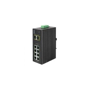 Planet Technology PLANET IGS-10020MT - Switch - Administreret - 8 x 10/100/1000 + 2 x Gigabit SFP - DIN monterbar på skinne, væg-monterbar - AC 24 V / DC 12 - 48 V