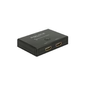 Delock HDMI 2 - 1 Switch bidirectional 4K 60 Hz - Video-/audioswitch - 2 x HDMI - desktop