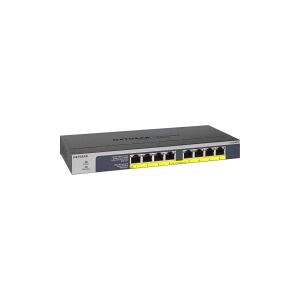 NETGEAR GS108LP - Switch - 8 x 10/100/1000 (PoE+) - desktop, monterbar på stativ, væg-monterbar - PoE+ (60 W) - DC strøm