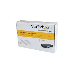 StarTech.com 4 Port Professional VGA USB KVM Switch with Hub - 1U Rack-mountable KVM Switch (SV431USB) - KVM switch - 4 x KVM port(s) - 1 lokalbruger - desktop - for P/N: SV431RACK, SVUSB2N1_10, SVUSB2N1_15, SVUSB2N1_6