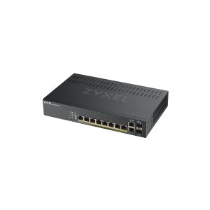 ZyXEL Communications Zyxel GS1920-8HPv2 - Switch - smart - 8 x 10/100/1000 (PoE+) + 2 x combo Gigabit SFP - desktop, væg-monterbar - PoE+ (130 W)