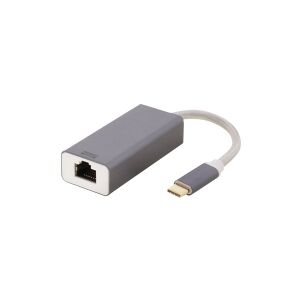 DELTACO USBC-GIGA4 - Netværksadapter - USB-C 3.1 - Gigabit Ethernet - space grey