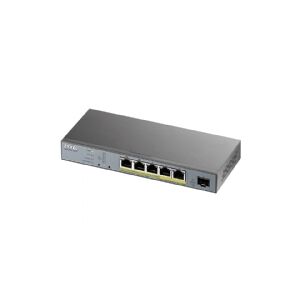 ZyXEL Communications Zyxel GS1350-6HP - Switch - smart - 5 x 10/100/1000 (PoE+) + 1 x Gigabit SFP (uplink) - desktop - PoE+ (60 W)