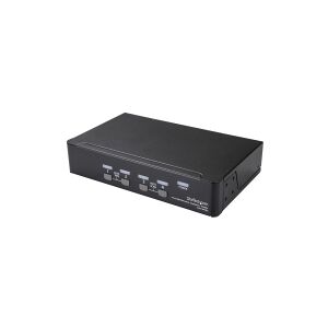StarTech.com 4 Port DisplayPort KVM Switch, 4K 60Hz, Single Display, Dual Port UHD DP 1.2 USB KVM Switch with Integrated USB 2.0 Hub and Audio, Dell,