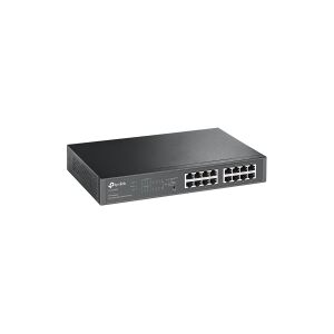 TP-Link TL-SG1016PE - Switch - smart - 8 x 10/100/1000 (PoE+) + 8 x 10/100/1000 - desktop, monterbar på stativ - PoE+ (110 W)