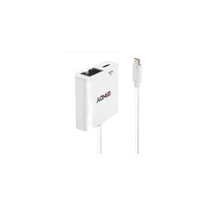 Lindy 43284 - USB-C to Ethernet Adapter - Netværksadapter - USB-C - Gigabit Ethernet - Hvid