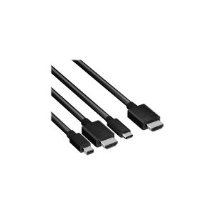 Club-3d Club 3D CAC-1630 - Adapterkabel - HDMI, Micro-USB Type B (kun strøm), Mini DisplayPort, 24 pin USB-C til HDMI han - 2.355 m - 4K support, aktiv