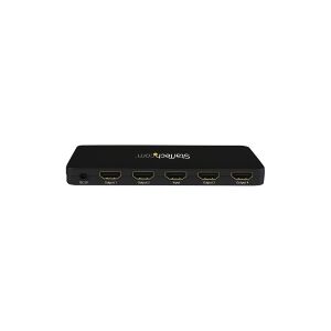 StarTech.com 4K HDMI Splitter - 4k 30Hz - 4 Port - Aluminum - Backward Compatible - HDMI Multi Port - HDMI Hub (ST124HD4K) - Video-/audioswitch - 4 x HDMI - desktop - for P/N: ST121HDBT20L, ST121HDBT20S, ST121HDBTE, SVA5H2NEUA