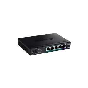 TRENDnet TPE TG350 - Switch - ikke administreret - 4 x 10/100/1000/2.5G (PoE+) + 1 x 100/1000/2.5G - desktop, væg-monterbar - PoE+ (55 W) - TAA-kompatibel