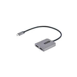 StarTech.com USB-C to Dual HDMI MST HUB, Dual HDMI 4K 60Hz, USB Type C Multi Monitor Adapter for Laptop w/ 1ft (30cm) cable, DP 1.4 Multi-Stream Transport Hub, USB Type C to 2x HDMI Ports - USB-C to HDMI Splitter (MST14CD122HD) - Videoadapter - 24 pin USB