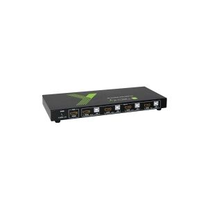 IC Intracom TECHly 4x1 USB HDMI KVM Switch 4Kx2K - KVM / audio / USB switch - 4 x KVM / audio - 1 lokalbruger - desktop