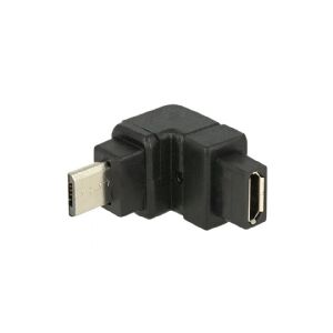 Delock - USB-adapter - Micro-USB Type B (hun) til Micro-USB Type B (han) - 90° stikforbindelse - sort