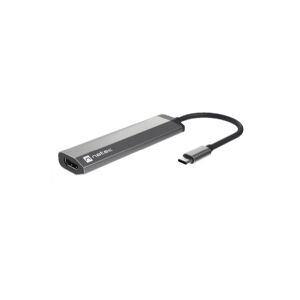 NATEC Fowler Slim, Ledningsført, USB 3.2 Gen 1 (3.1 Gen 1) Type-C, Sort, Krom, 5 Gbit/sek., Acrylonitrilbutadienstyren, Aluminium, USB