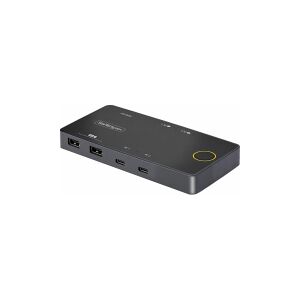 StarTech.com 2-Port USB-C KVM Switch, Single-4K 60Hz HDMI Monitor, Dual-100W Power Delivery Pass-through Ports, Bus Powered, USB Type-C/USB4/Thunderbolt 3/4 Compatible - Small Form Factor (C2-H46-UC2-PD-KVM) - KVM switch - 2 x KVM / audio / USB - 1 lokalb