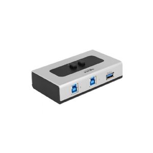 Delock Switch USB 3.0 2 port manual bidirectional - USB sharing switch til periferiudstyr - 2 x SuperSpeed USB 3.0 - desktop