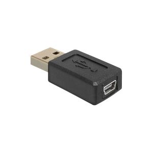 Delock Adapter Gender Changer - USB-adapter - USB (han) til mini-USB type B (hun) - sort