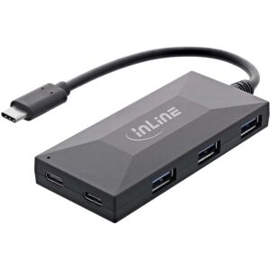 Inline Usb-C 3.2 Gen1. Hub Med Strømforsyning - 5 Vejs - Sort