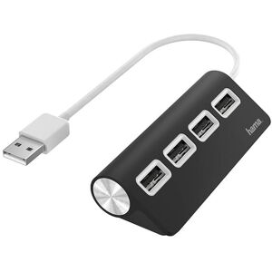 Hama Usb-A 2.0 Hub - 4 Vejs - 480 Mbit/s - Sort