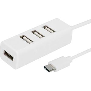 Usb-C 3.1/usb 3.1 Hub - 4 Vejs - 10 Cm - Hvid