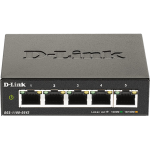 D-Link - 5 Ports Netværks Switch - 10/100/1000 Mbps