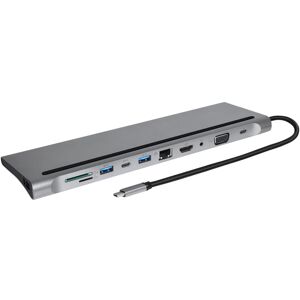 Usb-C Multi-Hub 4k Hdmi/vga - 11in1 - Grå