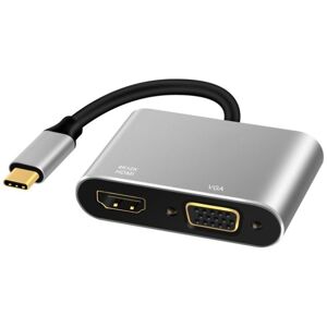 Usb-C 2i1 Hub - Hdmi/vga - Grå