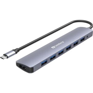 Sandberg Usb-C Til Usb-A 3.0 Hub - 7 Vejs