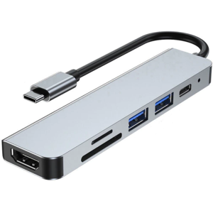 Usb-C Macbook Pro Hub 6in1 - Grå