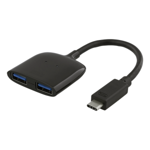 Deltaco Usb-C 3.1 Hub Til 2x Usb-A Porte - Sort