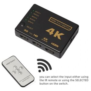 INF HDMI Switch 5x1 - 4K/3D med fjernbetjening