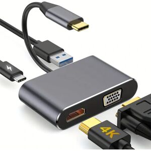 bra följeslagare USB C Hub til HDMI VGA Multiport Adapter, 4-i-1 USB C til Vga Multi-Port