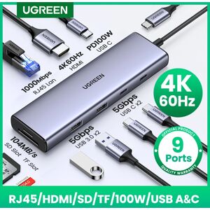 UGREEN a Adaptateur USB type-c vers HDMI 2.0  RJ45  USB 3.0 et PD 100 W  accessoire/ hub 4K  60 Hz