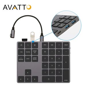 Avatto ? Pave numerique Bluetooth sans fil  en alliage d?aluminium  avec hub USB  pour ordinateur