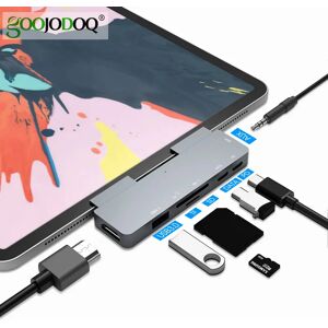 GOOJODOQ Chargeur USB type-c Hub 60W PD pour iPad Pro MacBook Air  adaptateur USB 3.0 compatible HDMI avec