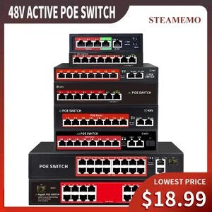 STEAMEMO-Commutateur réseau POE AI série SSC  alimentation Ethernet  48V actif  90W  10 Mbps