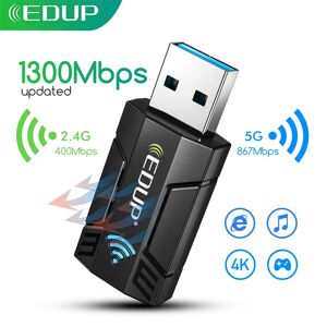 EDUP ? Mini adaptateur WiFi 1300Mbps USB carte reseau sans fil double bande 2.4G 5G 802.11ac