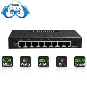 TEROW Commutateur Ethernet rapide avec alimentation VLAN pour caméra  Gigabit Terow Link TEStuffed  8