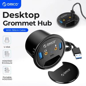 ORICO a Åillet de bureau HUB USB 3.0  avec Port pour casque  Microphone  lecteur de carte de Type C